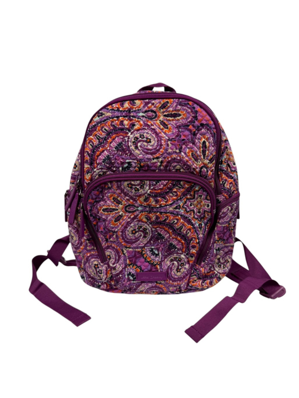 Vera Bradley Backpack Purple Paisley Print Quilted Travel Bag Casual Women's
